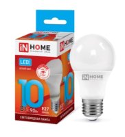 Лампа светодиодная LED-A60-VC 10Вт 230В Е27 4000К 900Лм IN HOME