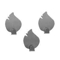 Набор крючков металлических на липучке 3 шт  Листики