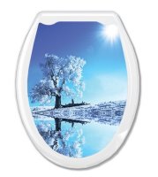 Сиденье для унитаза "УНИВЕРСАЛ ДЕКОР"Белое дерево