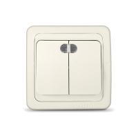 Выключатель 2-кл. СП  ВАЛЕРИ  10А с инд.беж.(Б-В0123)