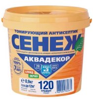 Антисептик АКВАДЕКОР Х2-120 (графит) 0,9 кг (тонир. с УФфильтр) СЕНЕЖ