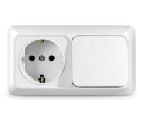 Блок комб. ОП гориз (1кл. выкл + розетка с з) TANGO