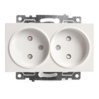 Розетка 2-м. СУ STEKKER Катрин мех. 10А б/з с защитной шторкой, белый GLS10-7113-01 39573