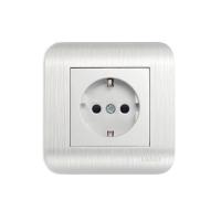 Розетка 1-м. СУ LUXAR Deco с з/к серебро с рифленой рамкой, 250В 16А (10.025.03)