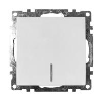 Выключатель 1-кл. СП STEKKER Катрин мех.с индикатором 10А белый GLS10-7101-01