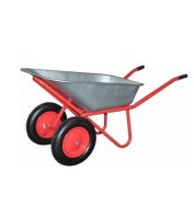 Тачка строительная двухколесная 110 л, 300 кг, пневматические колеса 4.00-8, диаметр 400мм TSUNAMI