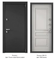 Дверь входная метал. TOREX SNEGIR PRO MP 880*2050 R (Т-серое букл граф/ПВХ Бьянко S60-C3 )