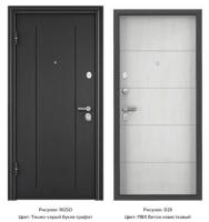 Дверь входная метал. "TOREX" DELTA -100 MP 860*2050 L (Тем.сер. букл граф RGSO/ПВХ Бет извD28,магн