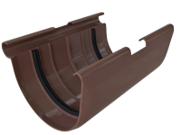 Муфта жёлоба водосток ПВХ (корич) Альта-Профиль