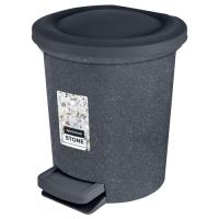 Мусорное ведро с педалью Stone 6 л темный камень