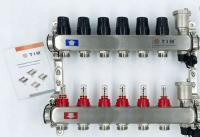 Коллектор группа НЕРЖ СТ 1 х 6 вых с расходомер+конц эл-ты (квадрат) TIM