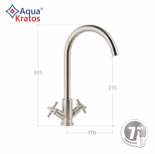 Смеситель для кухни AQUAKRATOS АК77751 на гайке нерж.