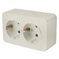 Розетка 2-м. ОП STEKKER София с з 250В, 16А, IP20, слоновая кость, MST16-12-04