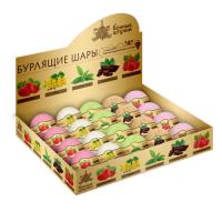 Бурлящие шары для ванны (липа, шоколад, клубника, малина, зеленый чай) в дисплей-боксе, 120 г
