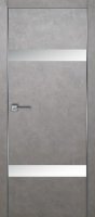 Дверь межкомнатная КАРДА П-6 800*2000 Бетон серый, стекло белое, алюминиевая кромка