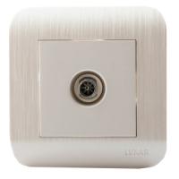 Розетка LUXAR Deco с у TВ оконечная белая с рифленой рамкой (10.040.01)