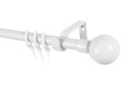 Карниз раздвижной LM DECOR Сфера 16 19мм однорядный 1,6-3м Белый глянец