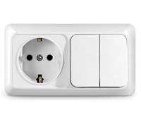 Блок комб. ОП гориз (2кл. выкл + розетка с з) TANGO