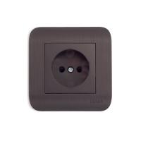 Розетка 1-м. СП LUXAR Deco шоколад с рифленой рамкой, 250В 16А (10.020.06)