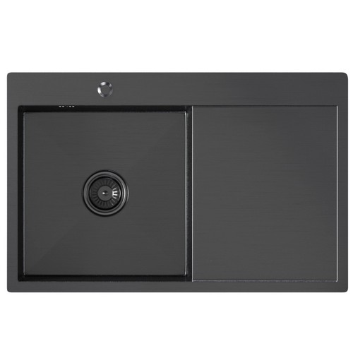 Мойка настол.монтаж 78 50 (3,0) лев. вып 3 1 2 MIXLINE PRO 200 мм с сифоном (черный графит)