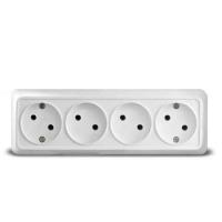 Розетка 4-м ОП "ОЛИМП" 16А белая