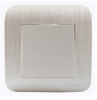 Переключатель 1-кл. СП LUXAR на 2 направл. Deco белый с рифленой рамкой, 250В 10А (10.003.01)