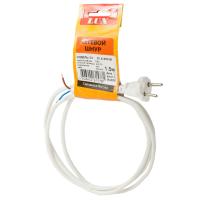 Сетевой шнур 1,5м с вилкой без з к белый ПВС 2 0,75 (LUX V2)