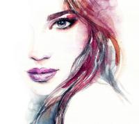 Фотопанно К-058 Девушка акварель 300 270 Divino Decor