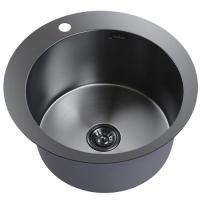 Мойка настол.монтаж D50 (3,0) вып 3 1/2 MIXLINE PRO 200 мм с сифоном (черный графит)