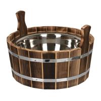 Ушат  шайка  17 л. с нержавеющей вставкой, обожжённая липа,  Банные штучки  в терм