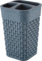 Подставка для зубных щеток Plast Team Stone 74х74х113мм темный камень PT134410026