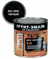 Грунт-эмаль по ржавчине Черная 0,75л ( RAL 9005 )DALI Рогнеда