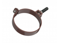 Хомут трубы водосток ПВХ (корич) универсальный L 140мм (металич) ТЕХНОНИКОЛЬ