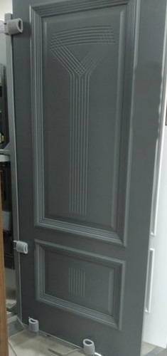 Дверное полотно  Квадро 27  800 2000 эмаль гладкая NCS S 7000 N (глухое) фрезеровка Олимп