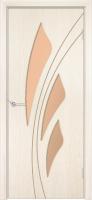 Дверное полотно  Ландыш  шпон белен дуб со стеклом (бронза  водопад ) 600 2050