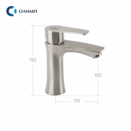 Смеситель для раковины 35 мм на гайке ОС11522 нерж. ОЛИМП