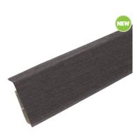 Плинтус с сил.краем и каб. каналом Каштан серый 352, 2,2м Деконика