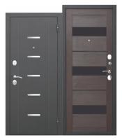 Дверь метал.ФЕРРОНИ 7,5 ГАРДА МУАР ЦАРГА 960 2050 левая (Черный муар,МДФ Тем.кипарис,2 замка,75 мм)