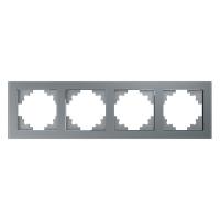 Рамка горизонтальная 4-м STEKKER Катрин, GFR00-7004-03, серебро