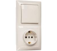 Блок СП комбинированный (1кл. выкл + розетка с з) СЕЛЕНА БКВР-411 Кунцево