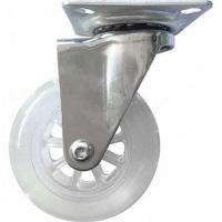 Колесо ПУ прозрачное поворотное, диаметр 75мм, крепление  платформенное   Сибртех