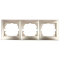 Рамка на 3 поста гор., СУ, Plano, шампань 1-503-04
