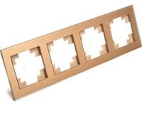 Рамка горизонтальная 4-м STEKKER Катрин золото GFR00-7004-08