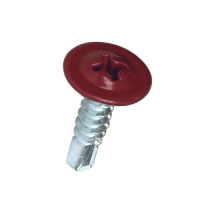 Саморез прессшайба сверло 4,2 25мм RAL3005 винно-красный