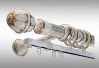 Карниз  Венеция  с U-шиной с открытым кронштей. Белое золото 240 см