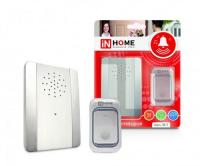 Звонок беспроводной ЗБ-9 38 мелодий с регулировкой звука, подсветкой, 150м IP44 СЕРЕБРЯНО-БЕЛЫЙ IN H