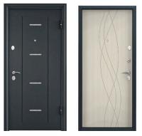 Дверь стальная  ТОРЭКС  DELTA -112 860 2050 правая (Синее букле DL-1,ПВХ Бел.перл D17маг.уплот,нер.п