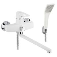 Смеситель для ванны AQUAKRATOS АК2730-8 40 мм гусак L 325мм Белый