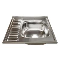 Мойка нерж. 60 60 (0,6) прав. вып. 3 1 2 MIXLINE 18 см с сифоном