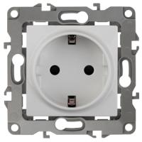 Розетка 2P+E Schuko, 16A-250В, IP20, Эра12, белый 12-2101-01